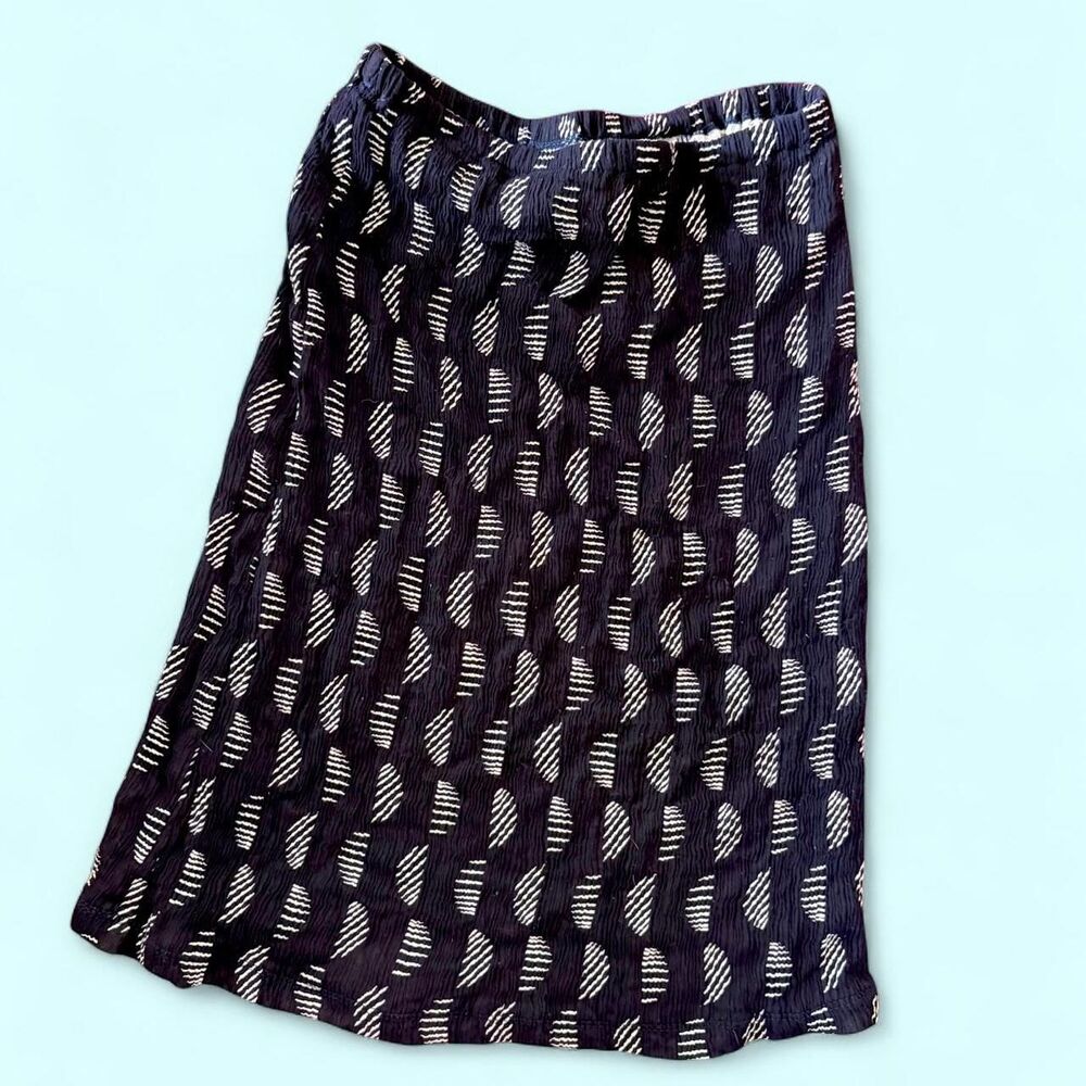 Green 3 Black and White Stretch Midi Skirt